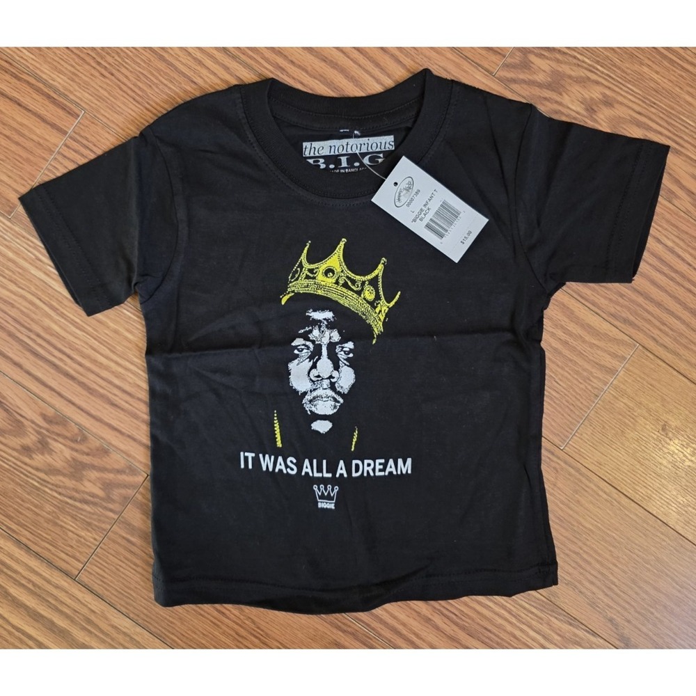 The Notorious BIG Biggie Infant 18 Months T-shirt Black 'It was all a dream' NWT